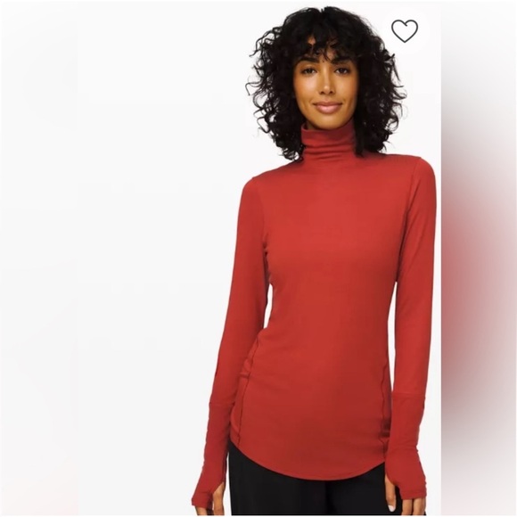 lululemon athletica Tops - Lululemon Full Day Ahead Turtleneck in the color Magma. W3CWPS